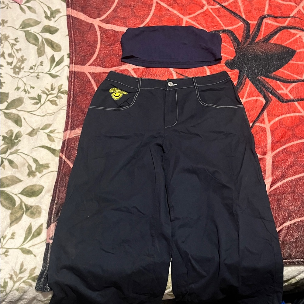 SHEIN Navy Blue Straight Leg Pants